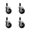 Service Caster 4'' Soft Rubber Swivel 1-1/4'' Expanding Stem Caster Set with Brake, 4PK SCC-EX20S414-SRS-TLB-114-4 - alternate 1